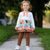 AnnLoren Girls Holiday Autumn Floral Ruffle Thanksgiving Dress & Leggings
