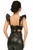 Lavish Faux Leather Underwire Bustier Top with Removable Ruffle Sleeves