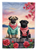 Pug Two Hearts Garden Flag