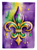Fleur de lis Mardi Gras Garden Flag