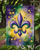 Fleur de lis Mardi Gras Garden Flag