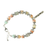 Bead Bracelet Footprints Coral/Aqua
