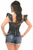 Lavish Faux Leather Bustier Top with Ruffle Sleeves