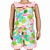 AnnLoren Little & Big Girls Pink Flamingo Palm Tree Kids Shorts Jumpsuit