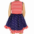 AnnLoren Girls' 4th of July Stars & Striped Heart Dress Red White & Blue