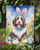 Bernedoodle Easter Egg Hunt Garden Flag