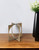 6" Burnished Gold Metal Circle Square Sculpture