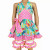 AnnLoren Girls' Mermaid Halter Dress & White Ruffle Shorts Boutique Set