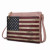Madeline Printed Flag Vegan Leather Women's Crossbody Bag