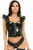 Lavish Patent Bustier Top with Ruffle Sleeves