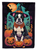 Boston Terrier Witchy Halloween House Flag