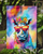 Hippie Animal Rhinoceros Garden Flag