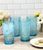 Acrylic set of 4 - 19 oz HB tumblers, 4pcs stack together wrap with rubber band