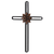Wall Cross With Flower Metal 17h