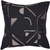 20" Beige and Black Geometric Cotton Blend Throw Pillow With Embroidery