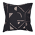 20" Beige and Black Geometric Cotton Blend Throw Pillow With Embroidery