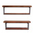 36" Set Of Two Black And Brown Wood And Metal Two Level Accent Shelf
