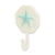 4" Aqua And Cream Cast Iron Starfish Wall Hook