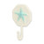4" Aqua And Cream Cast Iron Starfish Wall Hook