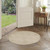 4' Cream And Beige Round Geometric Indoor Outdoor Area Rug