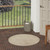 4' Cream And Beige Round Geometric Indoor Outdoor Area Rug