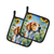 Fox Terrier in Sunflowers Pair of Pot Holders