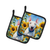 Fox Terrier in Sunflowers Pair of Pot Holders