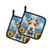 Fox Terrier in Sunflowers Pair of Pot Holders