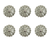 Set of Six Gray Ceramic Floral Drawer Pull Knobs