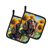 Borzoi in Sunflowers Pair of Pot Holders