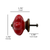 Set of Six Red Flower Shape Ceramic Drawer Pull Knobs