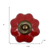 Set of Six Red Flower Shape Ceramic Drawer Pull Knobs