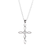 Necklace Open Ribbon Cross Silver-Plated