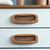 Set of Two Brown Teak Wood Drawer Pull Knobs