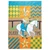 Derby Time Horse Burlap House Flag Double Applique