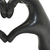 4" Black Resin Heart Hands Tabletop Sculpture