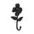 4" Black Cast Iron Flower Wall Hook