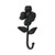 4" Black Cast Iron Flower Wall Hook