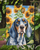 Bluetick Coonhound in Sunflowers Garden Flag