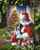 Greater Swiss Mountain Dog and Santa Claus Garden Flag