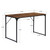 47" Brown and Black Wood and Stainless Steel H-Shape Computer Desk
