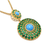 925 Sterling Silver CZ Color full Circle Dangle Pendant