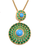 925 Sterling Silver CZ Color full Circle Dangle Pendant