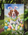 Brittany Spaniel Easter Egg Hunt Garden Flag