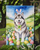 Alaskan Malamute Easter Egg Hunt Garden Flag
