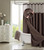 Brown Modern Grid Shower Curtain and Liner Set