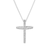 Open Bow Cz Cross Silver Plate  Chain
