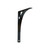8" Set Of Two Black Curved Metal Wall Mounted Shelf Brackets