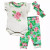 AnnLoren Baby Girls Layette Floral Onesie Pants Headband 3piece Gift Set Clothing