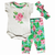 AnnLoren Baby Girls Layette Floral Onesie Pants Headband 3piece Gift Set Clothing